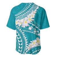 Polynesian Vintage Floral Baseball Jersey Teal Motifs LT7 - Polynesian Pride