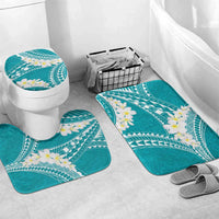 Polynesian Vintage Floral Bathroom Set Teal Motifs LT7 Mat Set Only (3 pcs) One Size Teal - Polynesian Pride