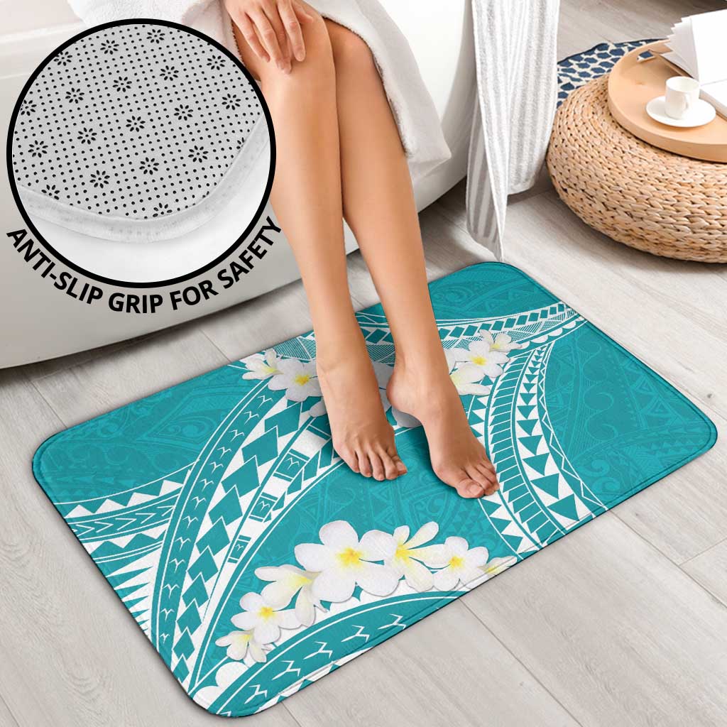 Polynesian Vintage Floral Bathroom Set Teal Motifs LT7 - Polynesian Pride