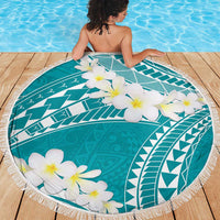 Polynesian Vintage Floral Beach Blanket Teal Motifs LT7 - Polynesian Pride