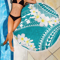 Polynesian Vintage Floral Beach Blanket Teal Motifs LT7 - Polynesian Pride