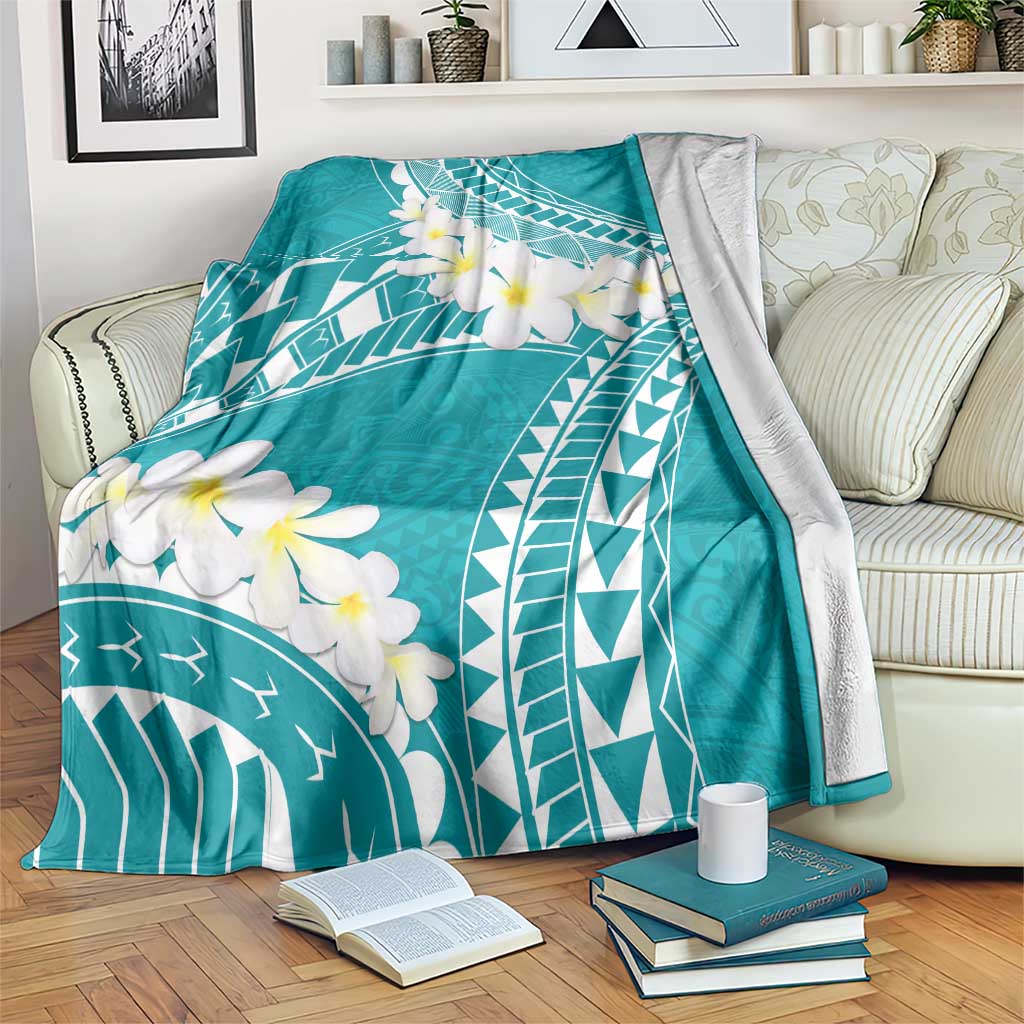 Polynesian Vintage Floral Blanket Teal Motifs LT7 Teal - Polynesian Pride