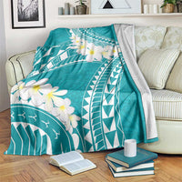 Polynesian Vintage Floral Blanket Teal Motifs LT7 Teal - Polynesian Pride