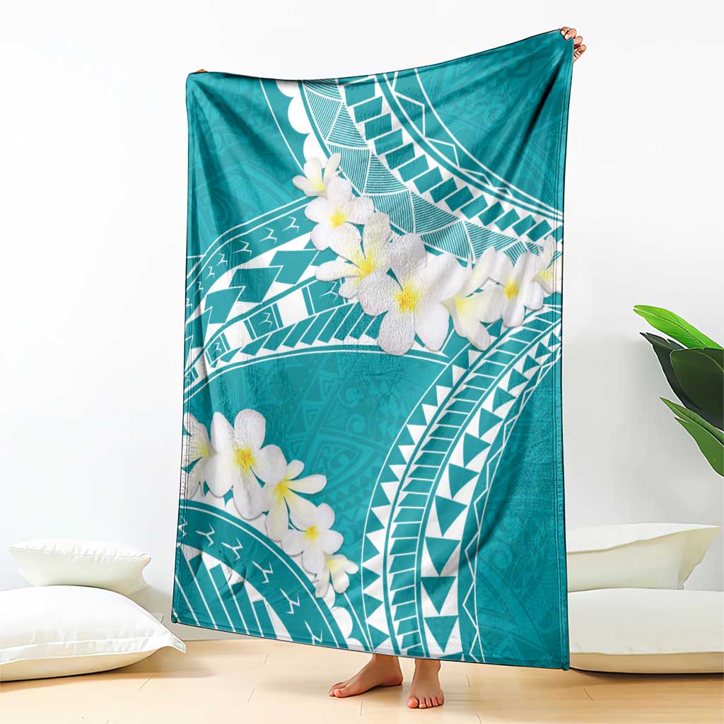 Polynesian Vintage Floral Blanket Teal Motifs LT7 - Polynesian Pride