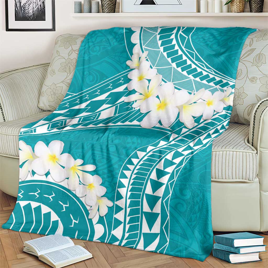 Polynesian Vintage Floral Blanket Teal Motifs LT7 - Polynesian Pride