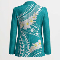 Polynesian Vintage Floral Blazer Teal Motifs LT7 - Polynesian Pride