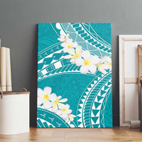 Polynesian Vintage Floral Canvas Wall Art Teal Motifs LT7 - Polynesian Pride