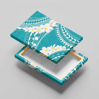 Polynesian Vintage Floral Canvas Wall Art Teal Motifs LT7 - Polynesian Pride