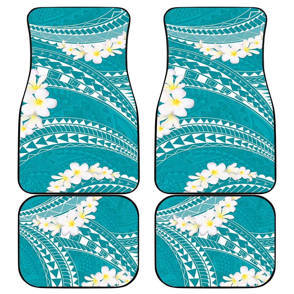 Polynesian Vintage Floral Car Mats Teal Motifs LT7 - Polynesian Pride