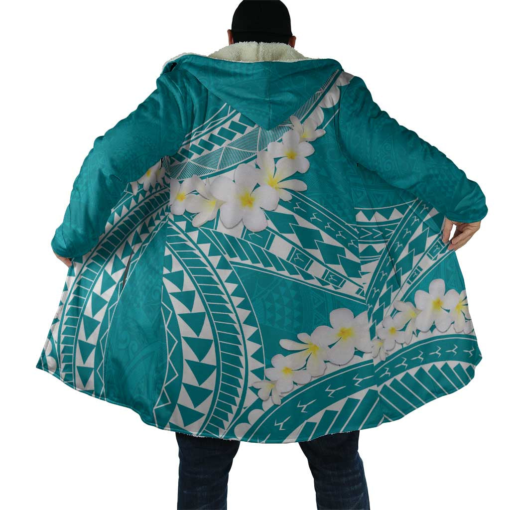 Polynesian Vintage Floral Cloak Teal Motifs LT7 - Polynesian Pride