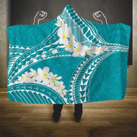 Polynesian Vintage Floral Hooded Blanket Teal Motifs LT7 - Polynesian Pride