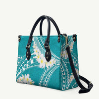 Polynesian Vintage Floral Leather Bag Teal Motifs LT7 Teal - Polynesian Pride