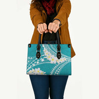 Polynesian Vintage Floral Leather Bag Teal Motifs LT7 - Polynesian Pride
