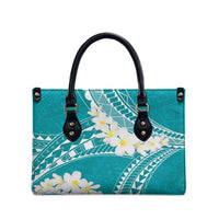 Polynesian Vintage Floral Leather Bag Teal Motifs LT7 - Polynesian Pride
