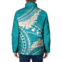 Polynesian Vintage Floral Padded Jacket Teal Motifs LT7 - Polynesian Pride