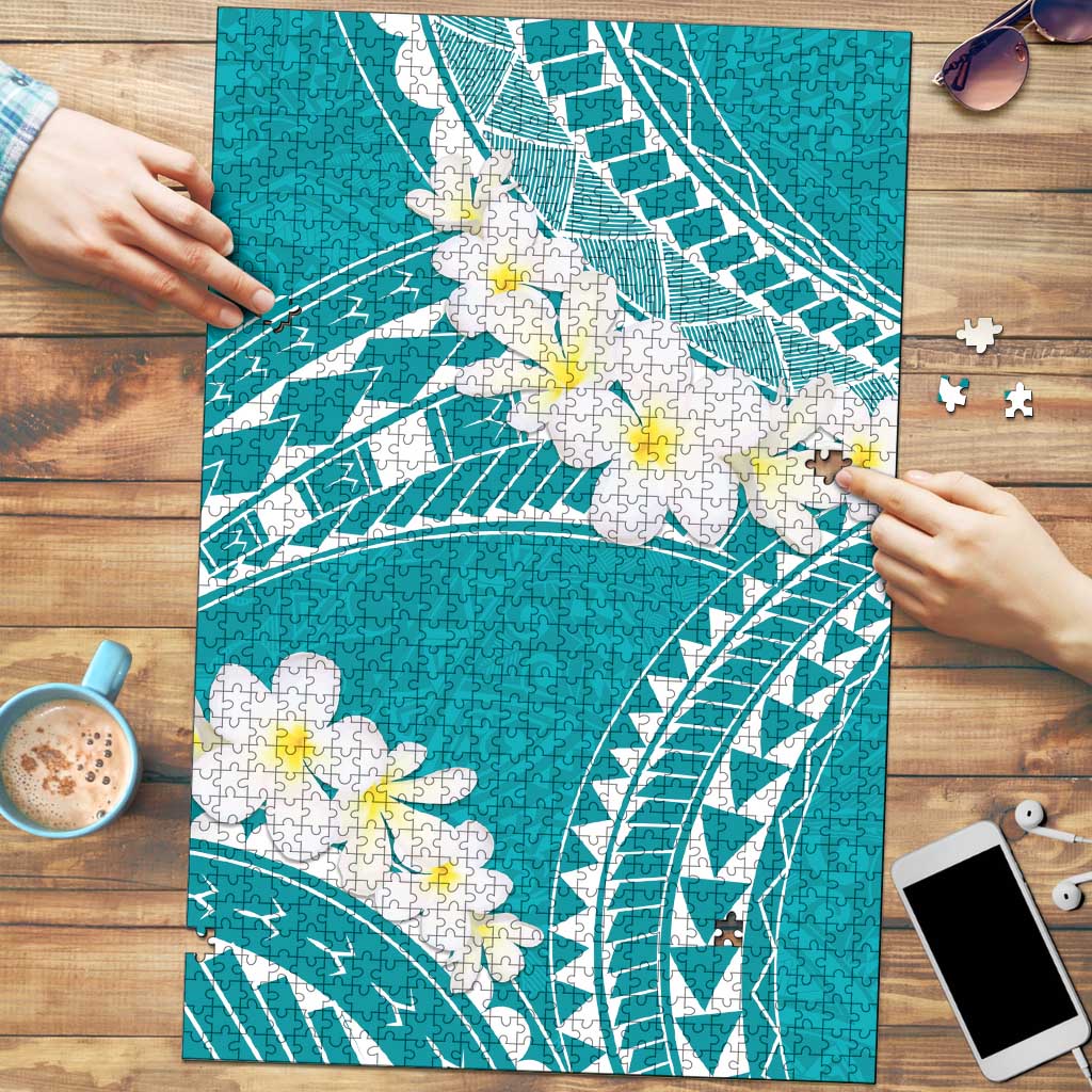 Polynesian Vintage Floral Puzzle Teal Motifs LT7 Teal - Polynesian Pride