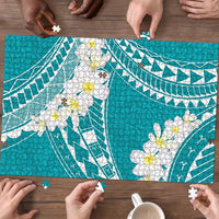Polynesian Vintage Floral Puzzle Teal Motifs LT7 - Polynesian Pride
