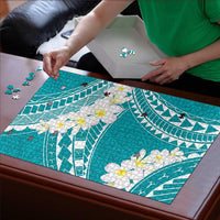 Polynesian Vintage Floral Puzzle Teal Motifs LT7 - Polynesian Pride