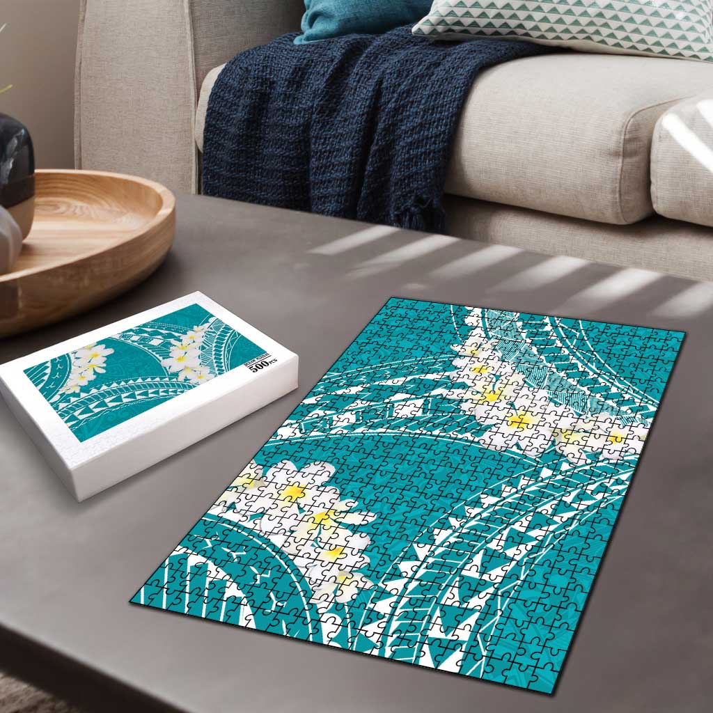 Polynesian Vintage Floral Puzzle Teal Motifs LT7 - Polynesian Pride