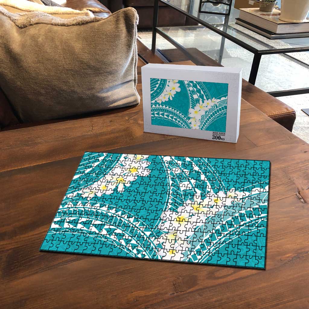 Polynesian Vintage Floral Puzzle Teal Motifs LT7 - Polynesian Pride