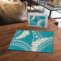 Polynesian Vintage Floral Puzzle Teal Motifs LT7 - Polynesian Pride