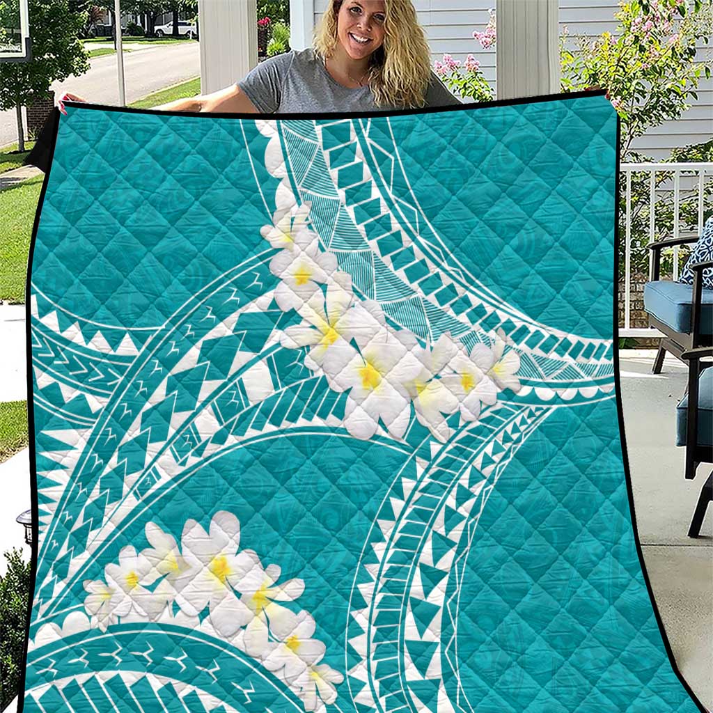Polynesian Vintage Floral Quilt Teal Motifs LT7 Teal - Polynesian Pride