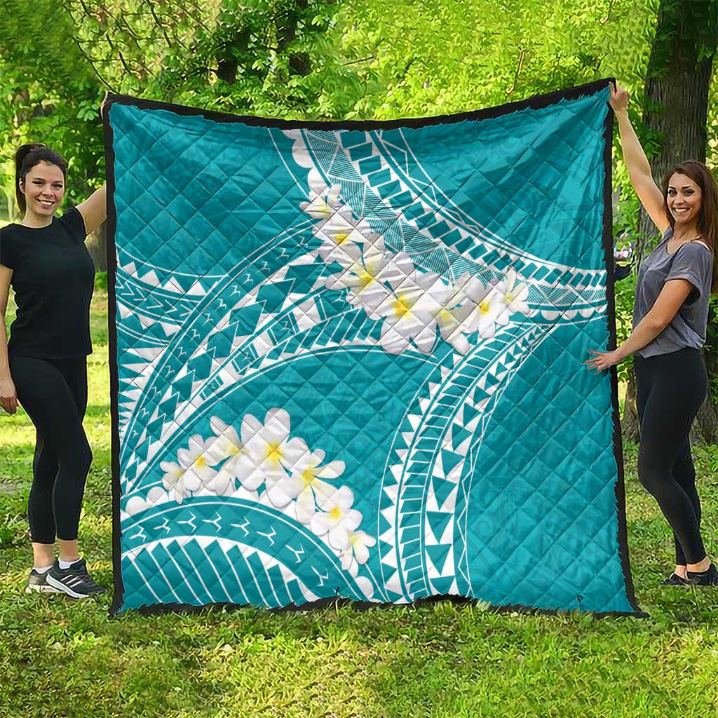 Polynesian Vintage Floral Quilt Teal Motifs LT7 - Polynesian Pride