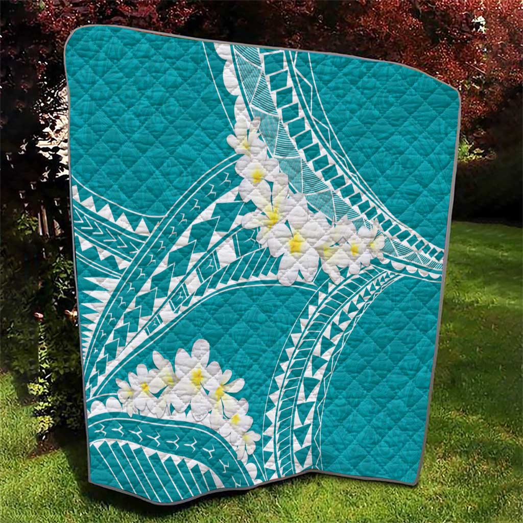 Polynesian Vintage Floral Quilt Teal Motifs LT7 - Polynesian Pride