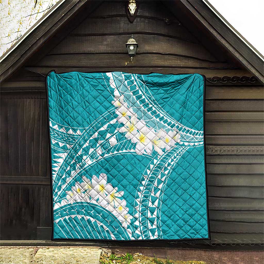 Polynesian Vintage Floral Quilt Teal Motifs LT7 - Polynesian Pride