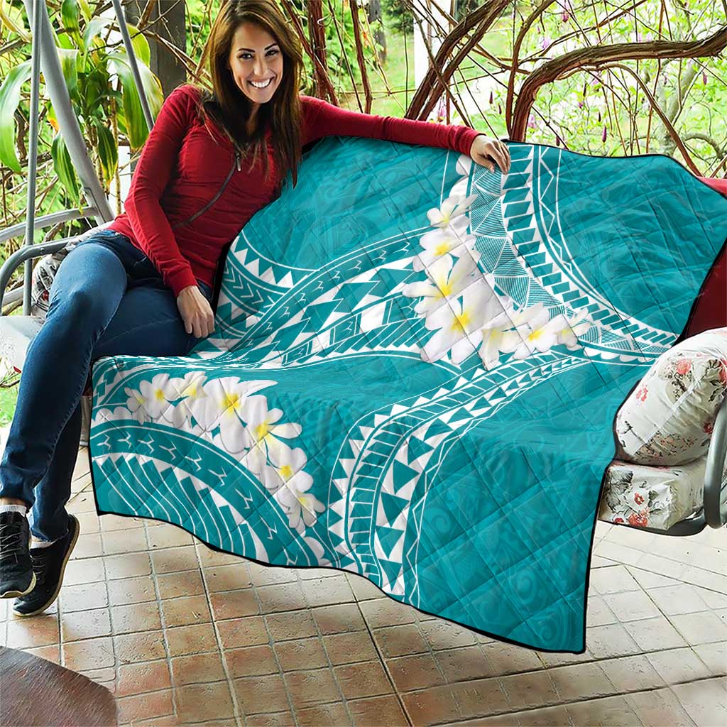 Polynesian Vintage Floral Quilt Teal Motifs LT7 - Polynesian Pride