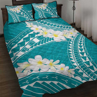 Polynesian Vintage Floral Quilt Bed Set Teal Motifs LT7 Teal - Polynesian Pride
