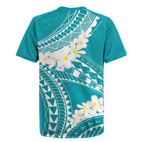 Polynesian Vintage Floral Rugby Jersey Teal Motifs LT7 - Polynesian Pride