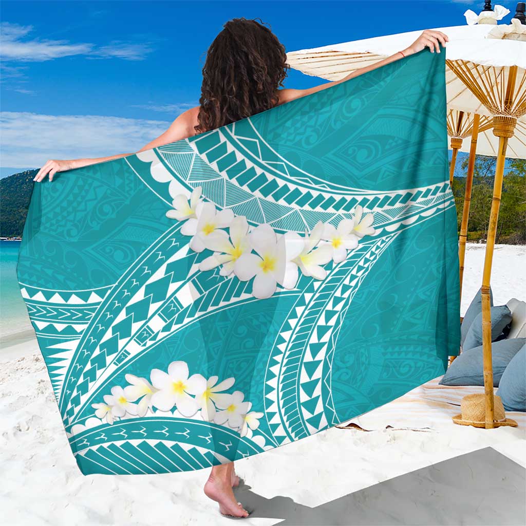 Polynesian Vintage Floral Sarong Teal Motifs LT7 One Size 44 x 66 inches Teal - Polynesian Pride