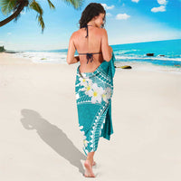 Polynesian Vintage Floral Sarong Teal Motifs LT7 - Polynesian Pride