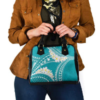Polynesian Vintage Floral Shoulder Handbag Teal Motifs LT7 - Polynesian Pride