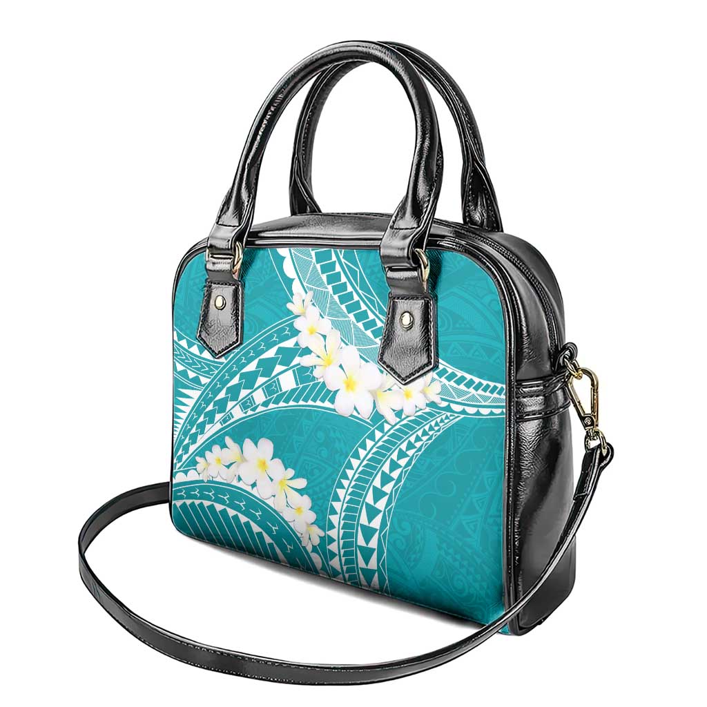 Polynesian Vintage Floral Shoulder Handbag Teal Motifs LT7 - Polynesian Pride