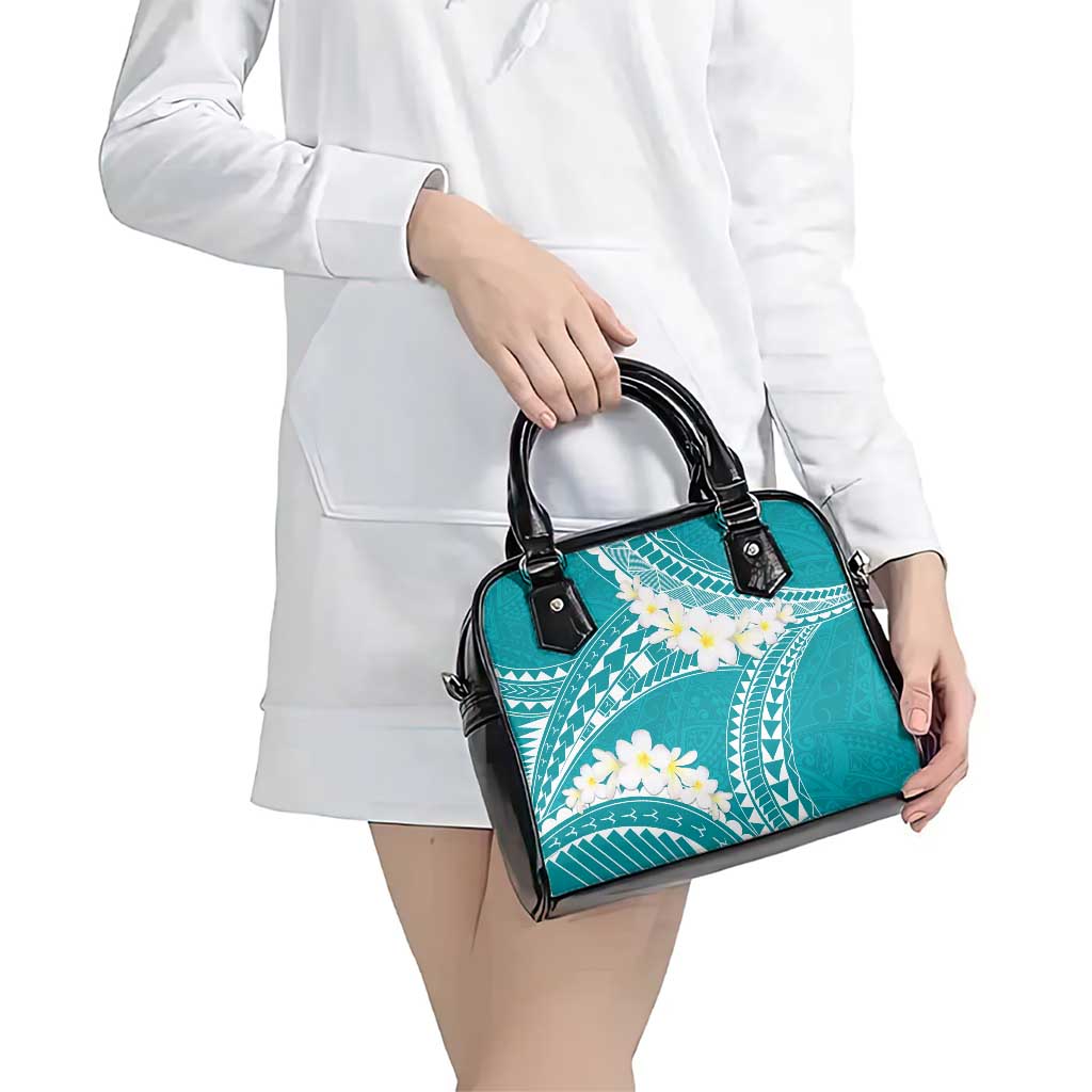 Polynesian Vintage Floral Shoulder Handbag Teal Motifs LT7 - Polynesian Pride