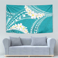 Polynesian Vintage Floral Tapestry Teal Motifs LT7 - Polynesian Pride