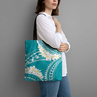 Polynesian Vintage Floral Tote Bag Teal Motifs LT7 - Polynesian Pride