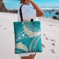 Polynesian Vintage Floral Tote Bag Teal Motifs LT7 - Polynesian Pride