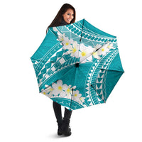 Polynesian Vintage Floral Umbrella Teal Motifs LT7 - Polynesian Pride