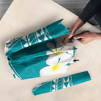 Polynesian Vintage Floral Umbrella Teal Motifs LT7 - Polynesian Pride