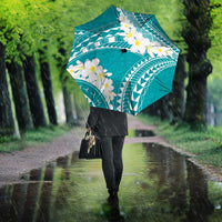 Polynesian Vintage Floral Umbrella Teal Motifs LT7 - Polynesian Pride