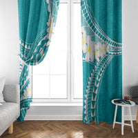 Polynesian Vintage Floral Window Curtain Teal Motifs LT7 - Polynesian Pride