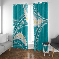 Polynesian Vintage Floral Window Curtain Teal Motifs LT7 With Grommets Teal - Polynesian Pride