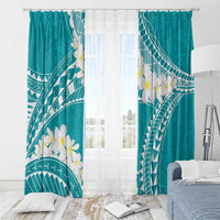 Polynesian Vintage Floral Window Curtain Teal Motifs LT7 - Polynesian Pride