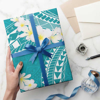 Polynesian Vintage Floral Wrapping Paper Teal Motifs LT7 - Polynesian Pride