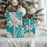 Polynesian Vintage Floral Wrapping Paper Teal Motifs LT7 - Polynesian Pride