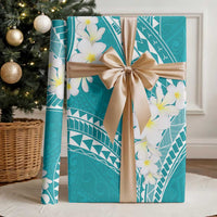 Polynesian Vintage Floral Wrapping Paper Teal Motifs LT7 - Polynesian Pride