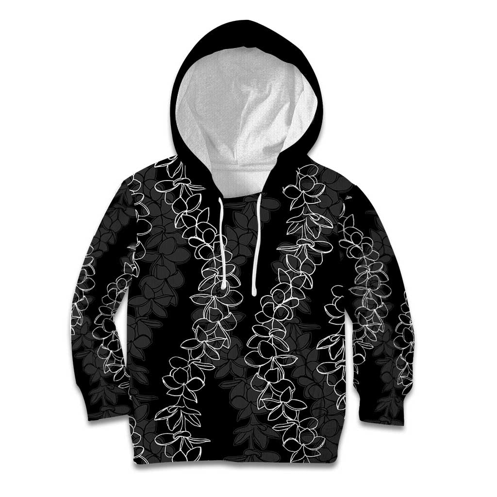 Hawaii Plumeria Lei Kid Hoodie Aloha Festive Vibe LT7 Hoodie Black - Polynesian Pride
